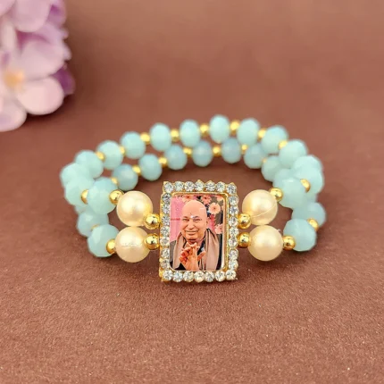 Sky Blue Double Band Guru Ji Maharaj Handmade Bracelets for Men and Women