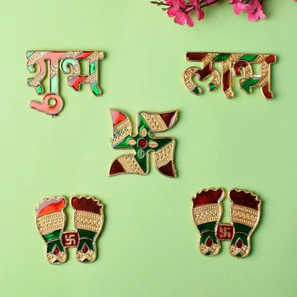 Shubh Labh and Swastik Wall Stickers Set