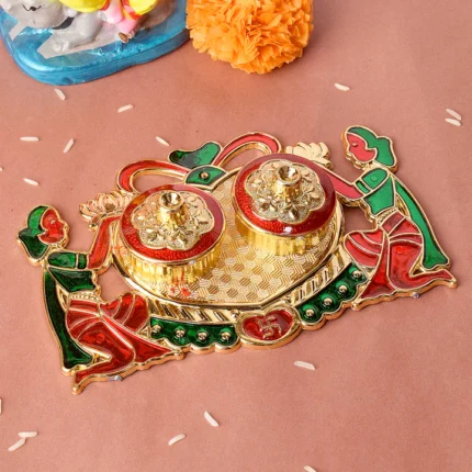 Traditional Design Kumkum Container for Rituals