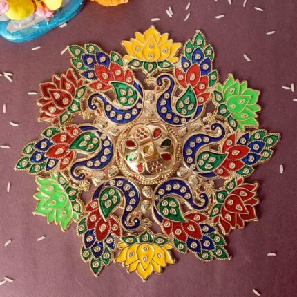 Exquisite Peacock Flower Design Kumkum Container