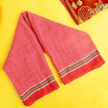 Divine Drapery: Red Cotton Gamcha for Worship