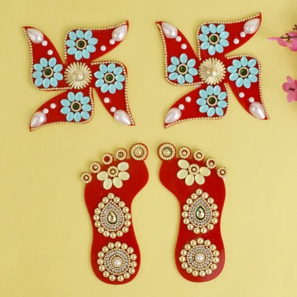 Swastik Embossed Charanapaduka Walking the Path of Harmony