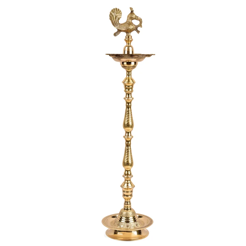 52 Inch Brass Kerala Peacock Samai Deepam Inauguration Lamp