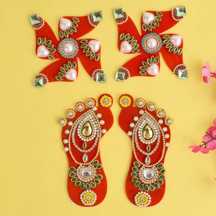 Sacred Charanapaduka Swastik's Spiritual Soles