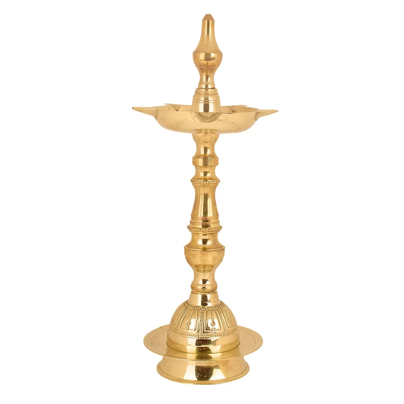 12 Inch Embossed Brass Kalash Kerala Samai Diya