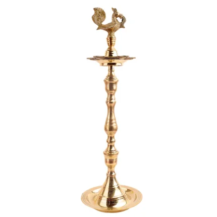 17 Inch Brass Peacock Kerala Diya