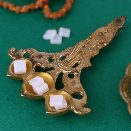 Designer Brass Trimukh Kapoor Aarti Spoon Medium