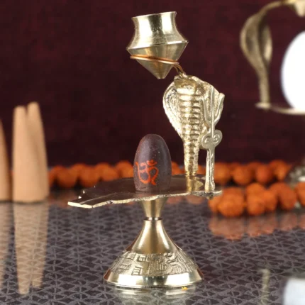 Pure Brass Divine Small Narmadeshwar Shivling