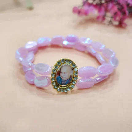 Light Purple Bracelet with Jai Guruji Swaroop Handmade Bracelets for Men and Women