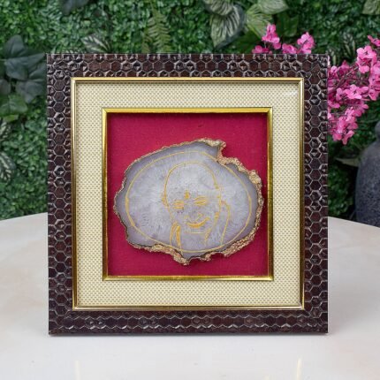 Guruji's Blessings in Agate: Wooden Photo Frame