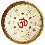 Brass OM and Swastik Pooja Thali