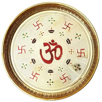 Brass OM and Swastik Pooja Thali